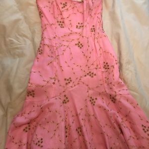 Shoshanna embroidered strapless dress